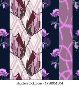 Elegant seamless pattern with rose flowers, design elements. Floral  pattern for invitations, cards, print, gift wrap, manufacturing, textile, fabric, wallpapers