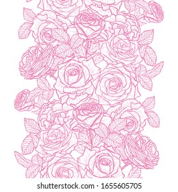 Elegant seamless pattern with roseflowers, design elements. Floral  pattern for invitations, cards, print, gift wrap, manufacturing, textile, fabric, wallpapers