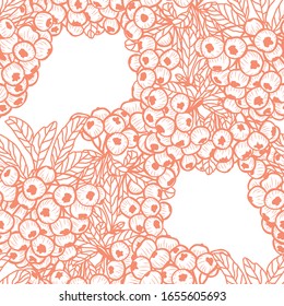Elegant seamless pattern with rowan berries, design elements. Berry pattern for invitations, cards, print, gift wrap, manufacturing, textile, fabric, wallpapers