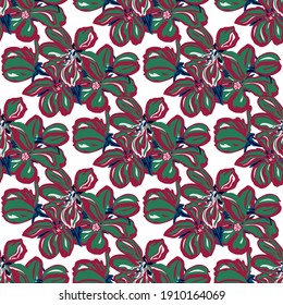 Elegante y sin fisuras con flores de cerezo sakura, elementos de diseño. Patrón floral para invitaciones, tarjetas, impresiones, envolturas de regalo, manufactura, textiles, tejidos, papeles pintados