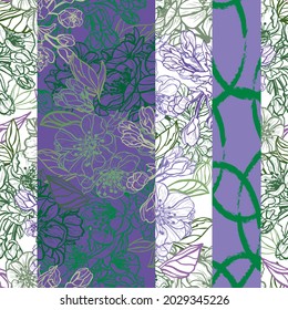 Elegantes, nahtloses Muster mit sakura Kirschblüten, Designelementen. Blumenmuster für Einladungen, Karten, Druck, Geschenkverpackungen, Herstellung, Textilien, Gewebe, Wallpaper