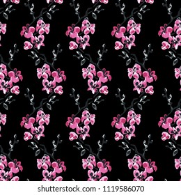Elegant seamless pattern with sakura flowers, design elements. Floral  pattern for invitations, cards, print, gift wrap, manufacturing, textile, fabric, wallpapers