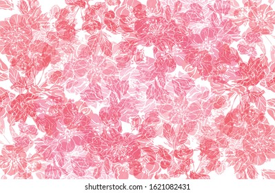 Elegant seamless pattern with sakura flowers, design elements. Floral  pattern for invitations, cards, print, gift wrap, manufacturing, textile, fabric, wallpapers