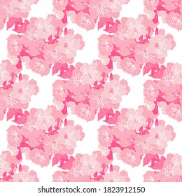 Elegant seamless pattern with sakura flowers, design elements. Floral  pattern for invitations, cards, print, gift wrap, manufacturing, textile, fabric, wallpapers