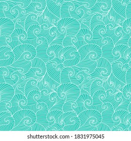 Elegant seamless pattern with sea waves, design elements. Marine pattern for invitations, cards, print, gift wrap, manufacturing, textile, fabric, wallpapers