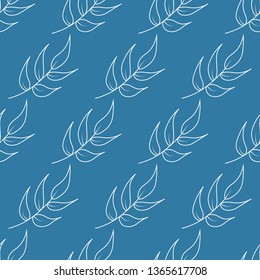 Elegant seamless pattern with simple leaves. Trendy abstract background.