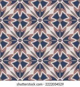 Elegant seamless pattern in soft colors. Overlapping art forms, stripes, polygons, segments are grouped and arranged in a certain order. Vector. 