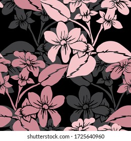 Elegant seamless pattern with stephanotis flowers, design elements. Floral  pattern for invitations, cards, print, gift wrap, manufacturing, textile, fabric, wallpapers