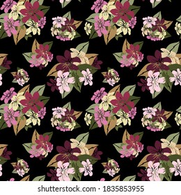 Elegant seamless pattern with stephanotis flowers, design elements. Floral  pattern for invitations, cards, print, gift wrap, manufacturing, textile, fabric, wallpapers