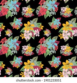 Elegant seamless pattern with stephanotis flowers, design elements. Floral  pattern for invitations, cards, print, gift wrap, manufacturing, textile, fabric, wallpapers