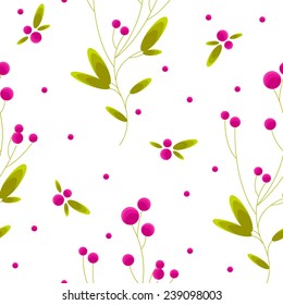 Elegant seamless pattern with stylized berries 