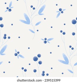 Elegant seamless pattern with stylized berries 