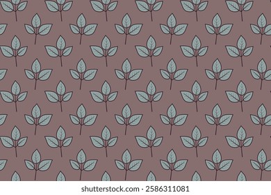 Elegant seamless pattern of stylized leaves on a muted mauve background.  Perfect for textile design, wallpaper, website backgrounds, or any project needing a touch of understated nature.