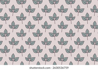 Elegant seamless pattern of stylized leaves on a soft pink background.  Perfect for textile prints, wallpapers, website backgrounds, and branding projects. Evokes a sense of calm and natural beauty.