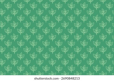 Elegante patrón sin fisuras de hojas estilizadas sobre un fondo verde.  Perfecto para el diseño textil, Fondo de pantalla, embalaje o fondos de Sitio web.  Evoca frescura, naturaleza y crecimiento.