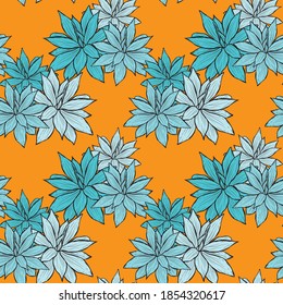 Elegant seamless pattern with succulent echeveria plants, design elements. Floral  pattern for invitations, cards, print, gift wrap, manufacturing, textile, fabric, wallpapers. Succulents