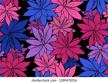 Elegant seamless pattern with succulent plants, design elements. Floral  pattern for invitations, cards, print, gift wrap, manufacturing, textile, fabric, wallpapers. Succulents