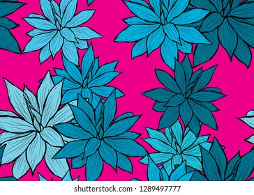 Elegant seamless pattern with succulent plants, design elements. Floral  pattern for invitations, cards, print, gift wrap, manufacturing, textile, fabric, wallpapers. Succulents