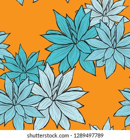 Elegant seamless pattern with succulent plants, design elements. Floral  pattern for invitations, cards, print, gift wrap, manufacturing, textile, fabric, wallpapers. Succulents