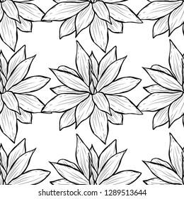Elegant seamless pattern with succulent plants, design elements. Floral  pattern for invitations, cards, print, gift wrap, manufacturing, textile, fabric, wallpapers. Succulents