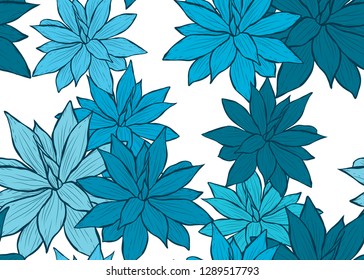 Elegant seamless pattern with succulent plants, design elements. Floral  pattern for invitations, cards, print, gift wrap, manufacturing, textile, fabric, wallpapers. Succulents