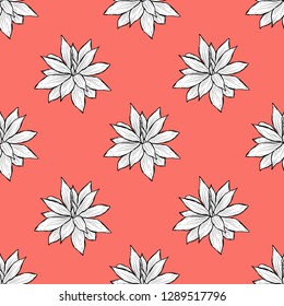 Elegant seamless pattern with succulent plants, design elements. Floral  pattern for invitations, cards, print, gift wrap, manufacturing, textile, fabric, wallpapers. Succulents