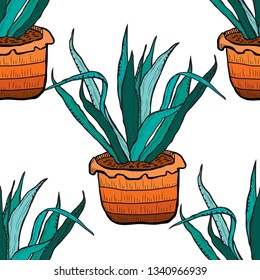 Elegant seamless pattern with succulent plants, design elements. Floral  pattern for invitations, cards, print, gift wrap, manufacturing, textile, fabric, wallpapers. Succulents
