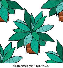 Elegant seamless pattern with succulent plants, design elements. Floral  pattern for invitations, cards, print, gift wrap, manufacturing, textile, fabric, wallpapers. Succulents