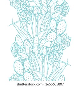 Elegant seamless pattern with succulent plants, design elements. Floral  pattern for invitations, cards, print, gift wrap, manufacturing, textile, fabric, wallpapers