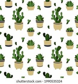 Elegant seamless pattern with succulent plants. Floral pattern for invitations, cards, print, gift wrap, manufacturing, textile, fabric, wallpapers.