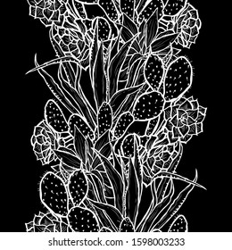 Elegant seamless pattern with succulents, design elements. Floral  pattern for invitations, cards, print, gift wrap, manufacturing, textile, fabric, wallpapers