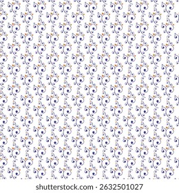 Elegant seamless pattern with swirling vines and small hearts.  The white graphics on a transparent background are a valuable feature for designers, allowing for easy integration into various projects