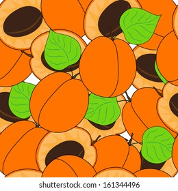 elegant seamless pattern with tasty apricot fruits for your design