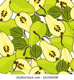 elegant seamless pattern with tasty pears for your design