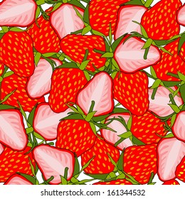 elegant seamless pattern with tasty strawberries for your design
