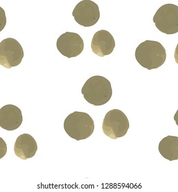 Elegant Seamless Pattern Triangle of Dots Mostly desaturated dark yellow. Use this pattern for design, textile,  pattern fills, posters, cards, web page background etc. Pattern under the mask. Vector.
