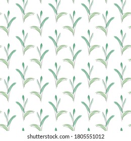 Elegantes, nahtloses Muster mit Tulpenblumen, Design-Elementen. Blumenmuster für Einladungen, Karten, Druck, Geschenkverpackung, Herstellung, Textilien, Gewebe, Wallpaper. Kunststil mit kontinuierlicher Linie