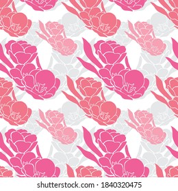 Elegante y sin fisuras con flores de tulipán, elementos de diseño. Patrón floral para invitaciones, tarjetas, impresiones, envolturas de regalo, manufactura, textiles, tejidos, papeles pintados
