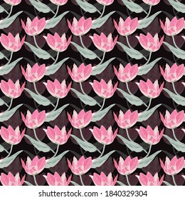 Elegante y sin fisuras con flores de tulipán, elementos de diseño. Patrón floral para invitaciones, tarjetas, impresiones, envolturas de regalo, manufactura, textiles, tejidos, papeles pintados
