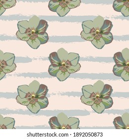 Elegantes, nahtloses Muster mit Tulpenblumen, Design-Elementen. Blumenmuster für Einladungen, Karten, Druck, Geschenkverpackungen, Herstellung, Textilien, Gewebe, Wallpaper