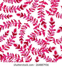 Elegant seamless pattern with watercolor painted pink leaves, design elements. Floral pattern for wedding invitations, greeting cards, scrapbooking, print, gift wrap, manufacturing