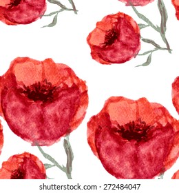 Elegant seamless pattern with watercolor painted flowers, design elements. Floral pattern for wedding invitations, greeting cards, scrapbooking, print, gift wrap, manufacturing