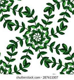 Elegant seamless pattern with watercolor painted branches with leaves, design elements. Floral pattern for invitations, greeting cards, scrapbooking, print, gift wrap, manufacturing