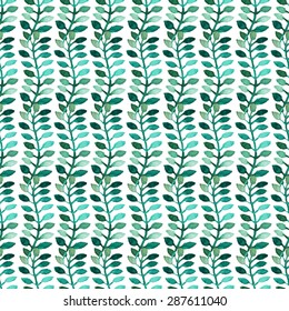 Elegant seamless pattern with watercolor painted branches with leaves, design elements. Floral pattern for invitations, greeting cards, scrapbooking, print, gift wrap, manufacturing