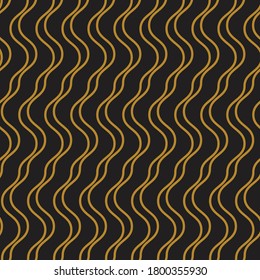 elegant seamless pattern wave style, golden color design vector