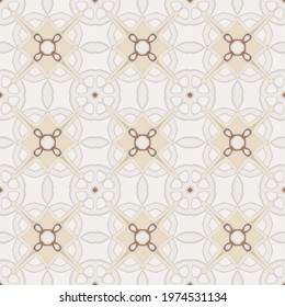 Elegant seamless pattern  in white beige for decoration. Print for paper wallpaper, tiles, textiles, neckerchief. 