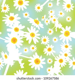 elegant seamless pattern with white daisies for your design