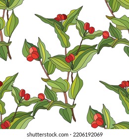 Elegant seamless pattern withfairy bells, design elements.Berry  pattern for invitations, cards, print, gift wrap, manufacturing, textile, fabric, wallpapers