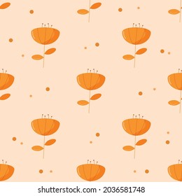 Elegant seamless pattern with yellow flowers, vector illustration. Autumn and spring flowers . floral vector pattern fabric with floral pattern