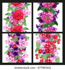 Elegant seamless patterns with hand drawn decorative flowers, design elements. Floral pattern for wedding invitations, greeting cards, scrapbooking, print, gift wrap, manufacturing.